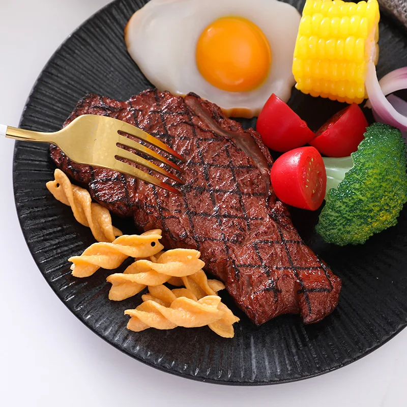 PVC Simulation Fake Steak Food Model Restaurant Decoration Props Good-looking and Realistic Food Halloween Props Fake Food