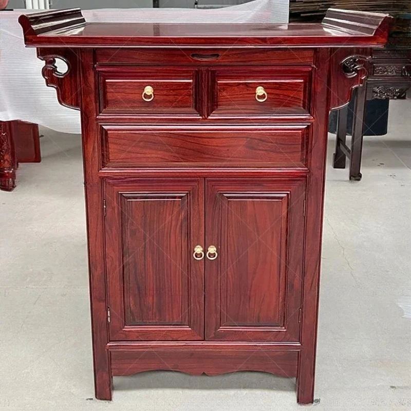 

New Chinese Style Altar Household Buddha Shrine Buddha Cabinet Bodhisattva Cabinet Solid Wood Easy-Care Plain Solid Wood