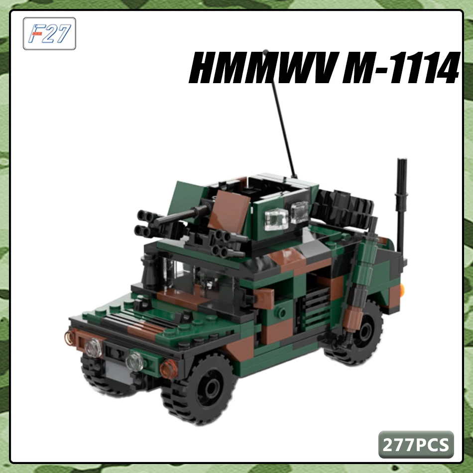 Moc hummer veículo militar hmmwv M-1114 eua exército combate arma acessórios conjunto bloco de construção tijolo brinquedo das crianças presente aniversário