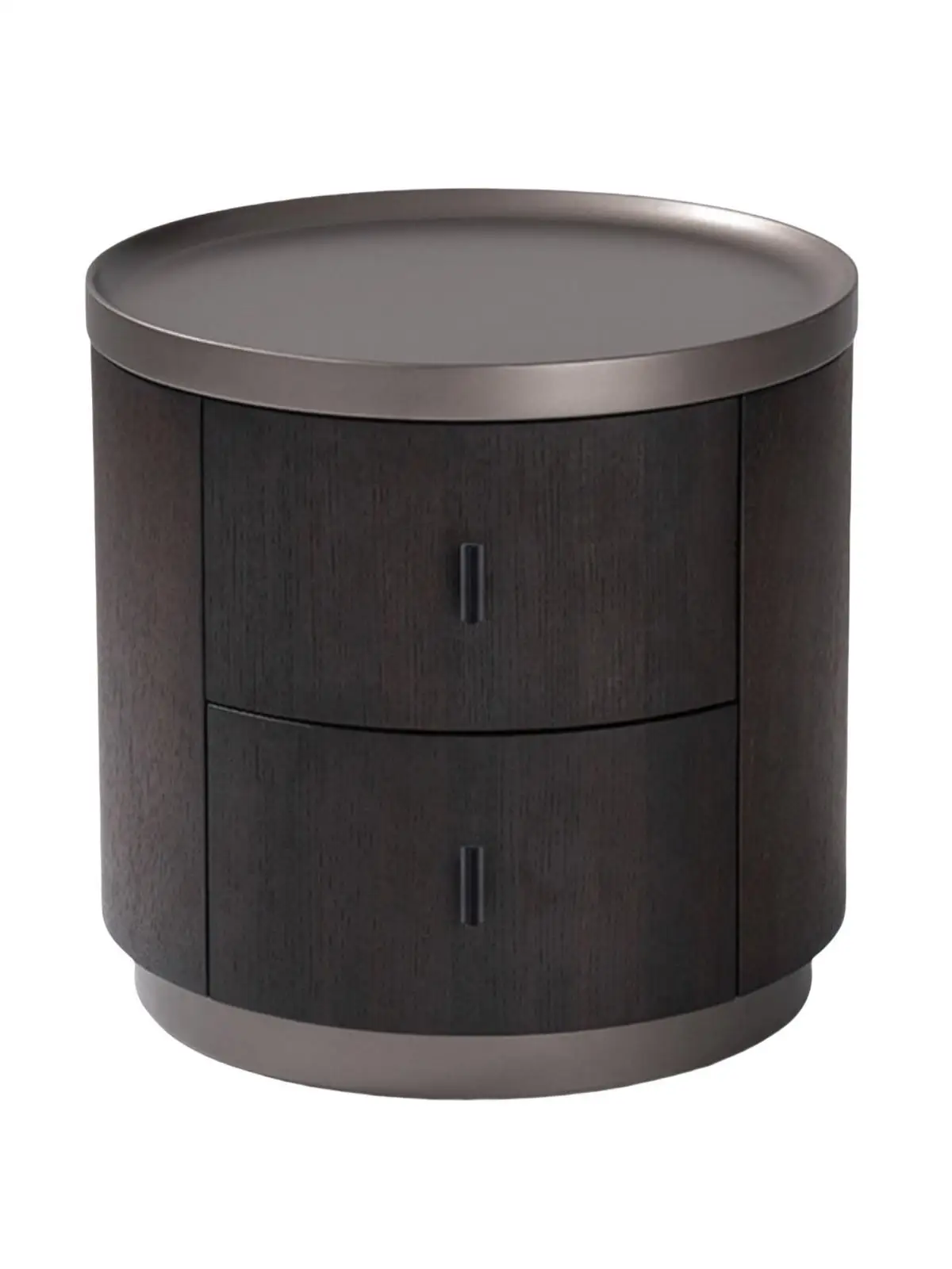 Italian Luxury solid wood round bedside table simple modern round cabinet small apartment creative design