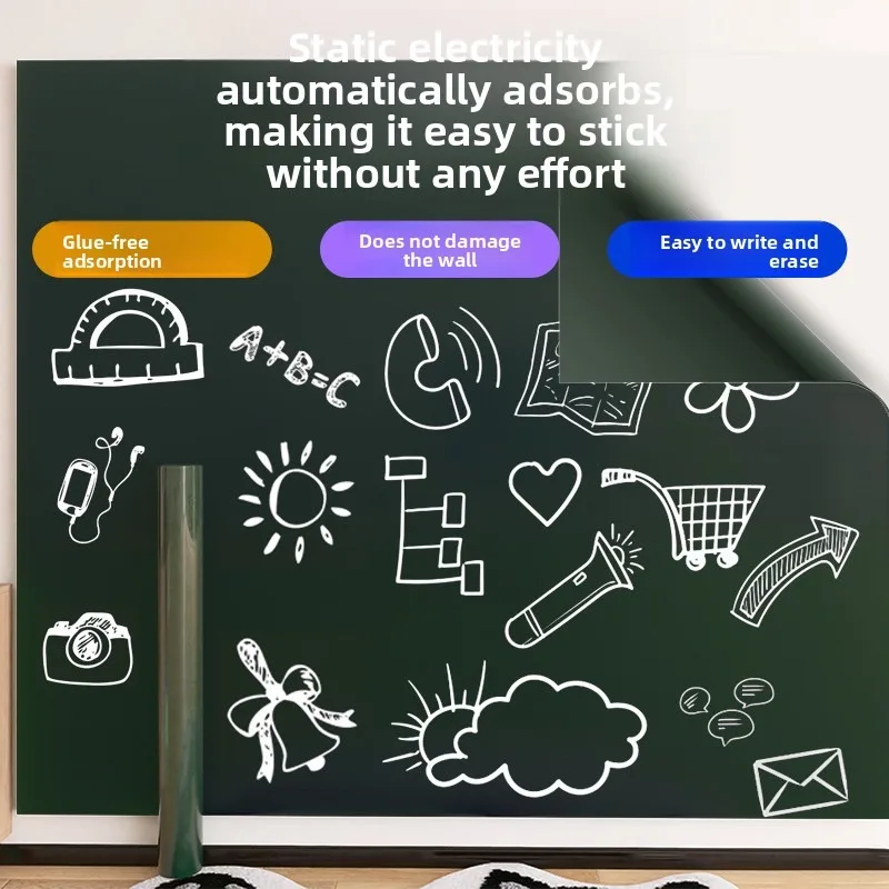 Static Adsorption Blackboard Sticker No Glue No Residue Wall Sticker Children DIY Graffiti Painting Background Decor