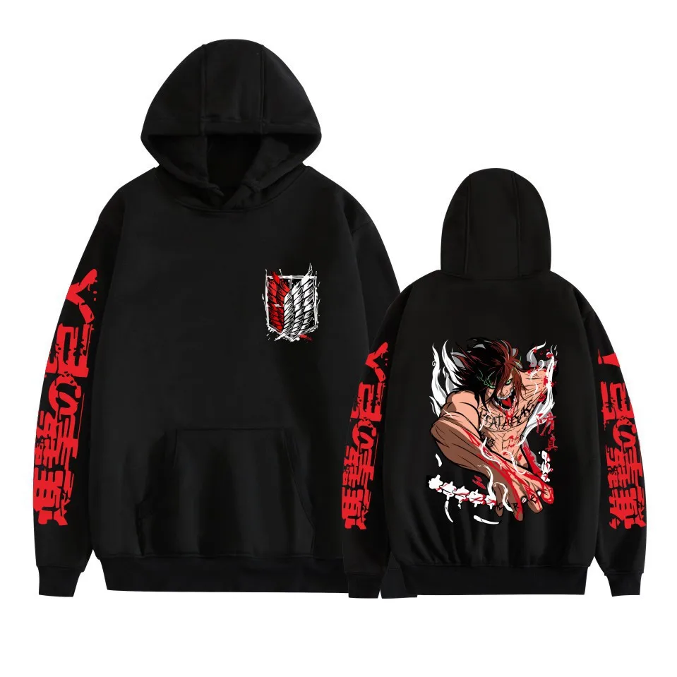 

Attack on Titan Anime Print Autumn and Winter Comfortable Thick Men's High Quality Casual Fashion Street Hooded Sweatshirt