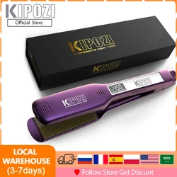 Plancha de pelo profesional KIPOZI KP-139, plancha plana con temporizador inteligente de calor rápido con pantalla LCD, salón de rizar y alisado