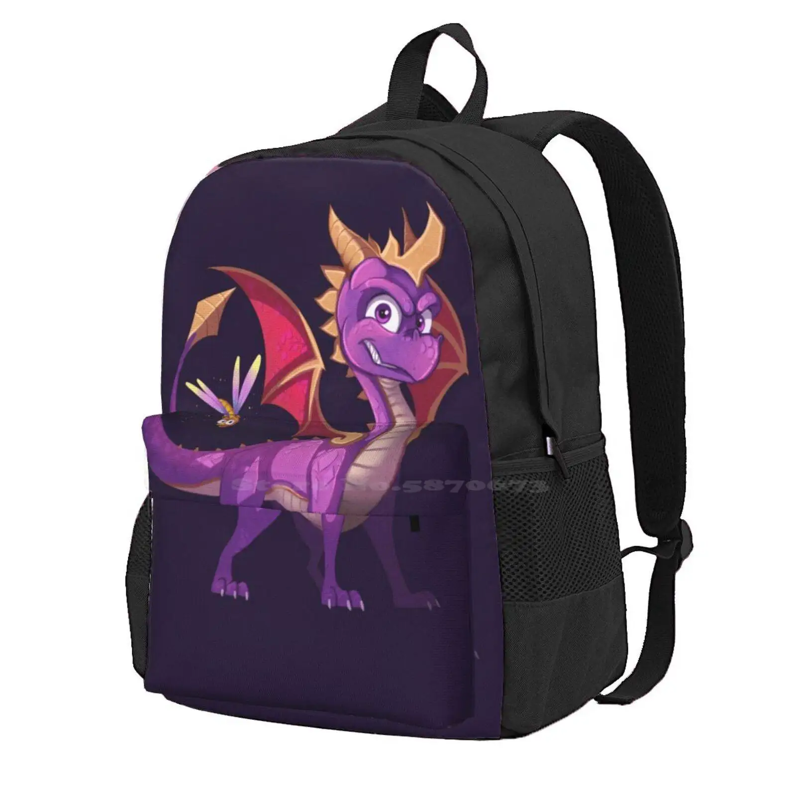 Dynamic Duo Hot Sale Schoolbag Backpack Fashion Bags Spyro The Dragon Sparx The Dragonfly 2 Ps2