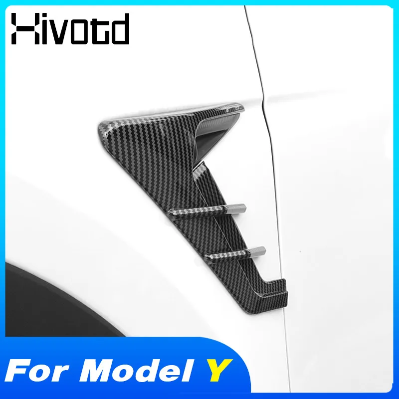 

Hivotd Car Side Fender Camera Cover Spoiler Wing Exterior Accessories Auto Body Styling Decoration For Tesla Model Y 2021 2022