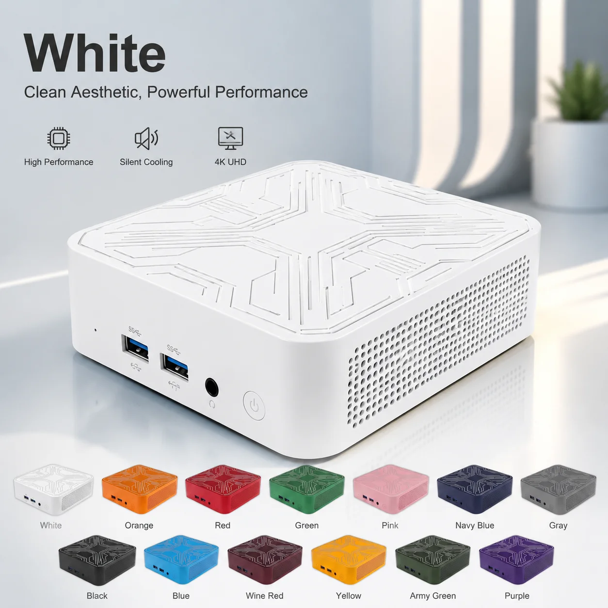 Intel i3 6100 High Speed Mini PC 16GB RAM 2TB NVMe SSD Triple 4K Screen WiFi6 Silent Cooling Office Home Computer