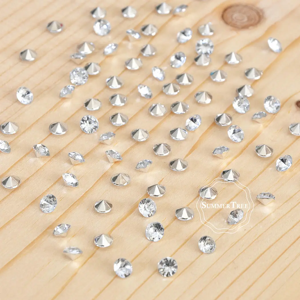 1000pcs/pack Artificial Diamond Confetti Crystal Table Scatter Bridal Shower Wedding Party Decoration 4.5mm 1/3Carat