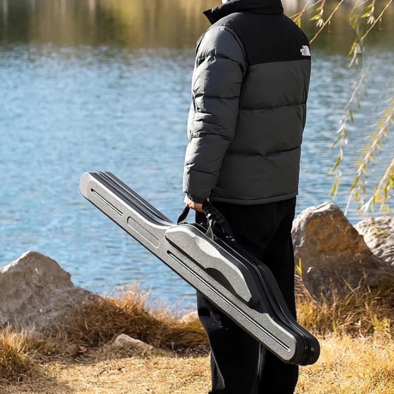 

‌Lure Fishing Hard Tube Carrier, Saltwater Shore Gear Case, Travel Ready Equipment Holder, Metal Zipper Protection‌
