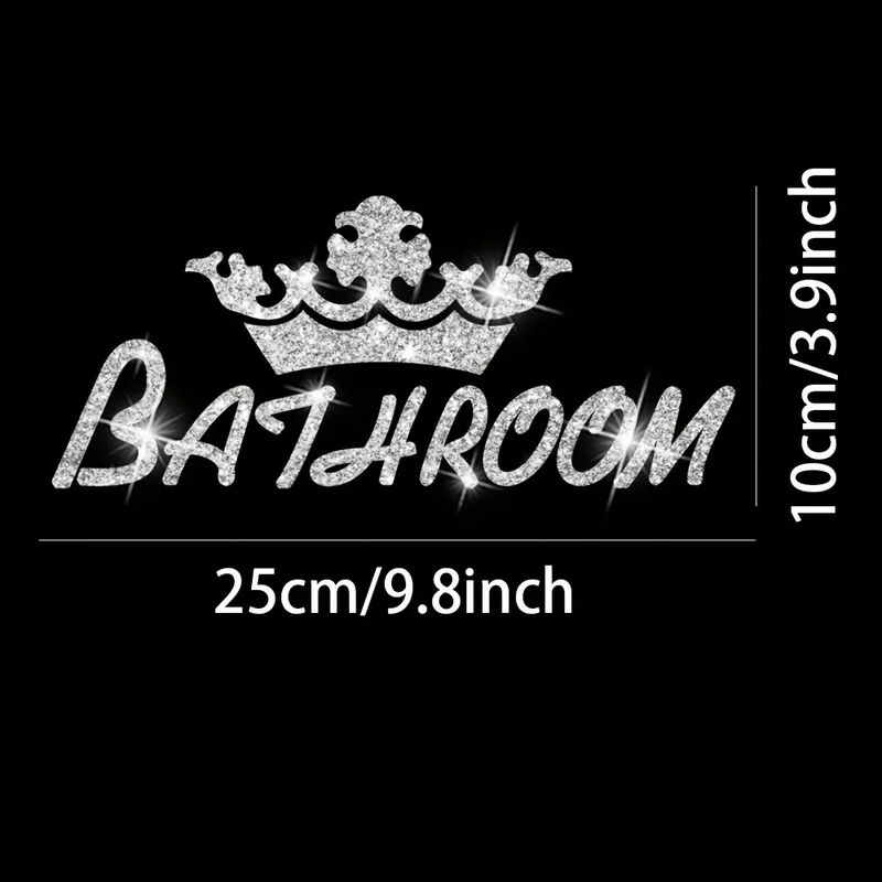 Bright Bathroom Door Stickers, Sparkling Home Decor Stickers, Removable Non-sticky Stickers, Wall Decor Stickers