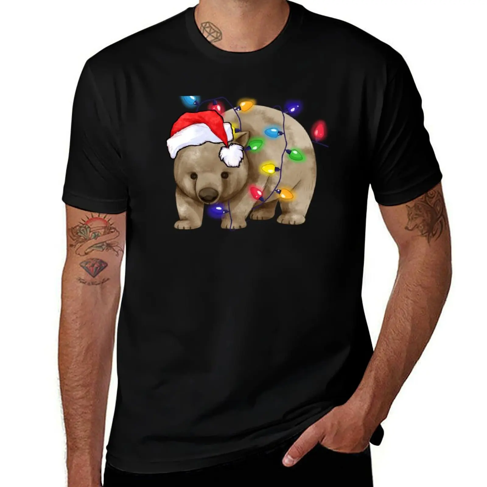 Wombat festivo extra - Wombat de Navidad Regalo de Navidad australiano Hombres Mujer Niños. Camiseta camisetas para hombre pack camiseta blanca