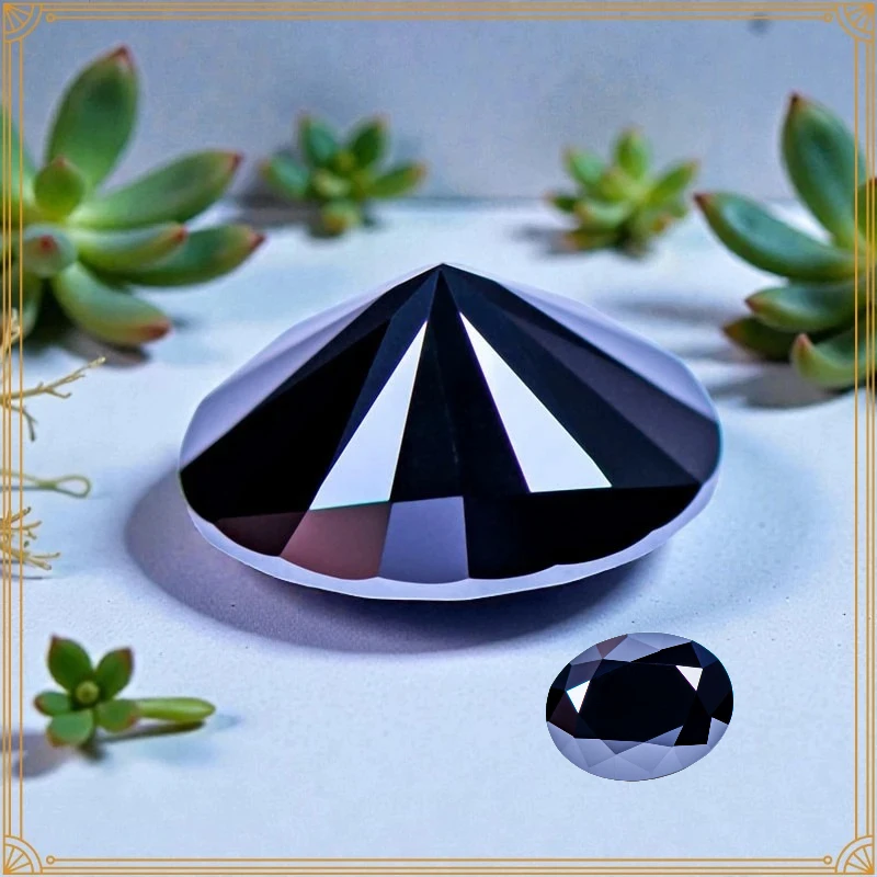 

Овальный муассанит черного цвета, необработанный камень для изготовления ювелирных изделий, основные материалы, с сертификатом