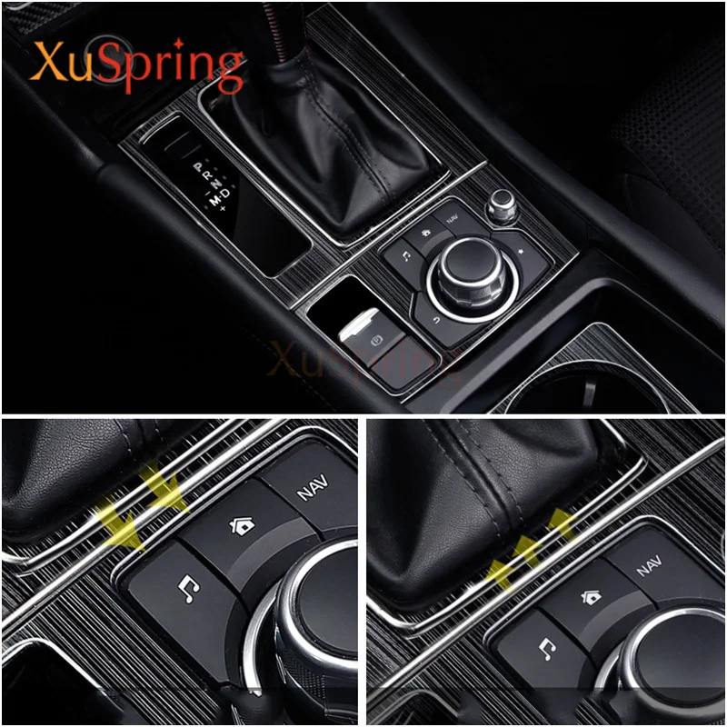 Car Console Gearbox Panel Trim for Mazda 6 Atenza 2015 2016 2017 2018 Frame Cover Sticker Strips Garnish Accessories Styling