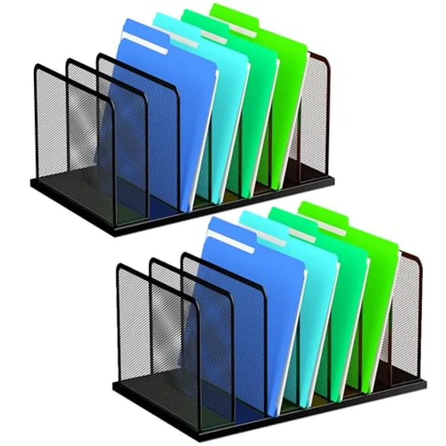 

Настольный органайзер для файлов с 7 вертикальными сетчатыми отделениями, сортировщик документов, держатель для файлов для домашнего офиса и класса