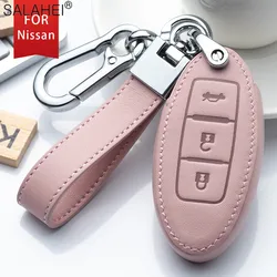 Leather Car Key Cover Case Shell Bag For Nissan Qashqai X-Trail T32 T31 Juke J10 J11 Tiida Pathfinder Cefiro Pulsar Note Kicks