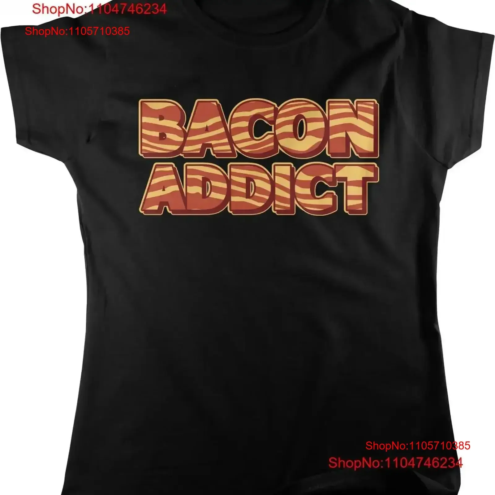 Bacon Addict Addiction Eat Rehab Women's T shirt vintage Washed Casual streetwear Stylish Breathable fashion Soft Comfortable