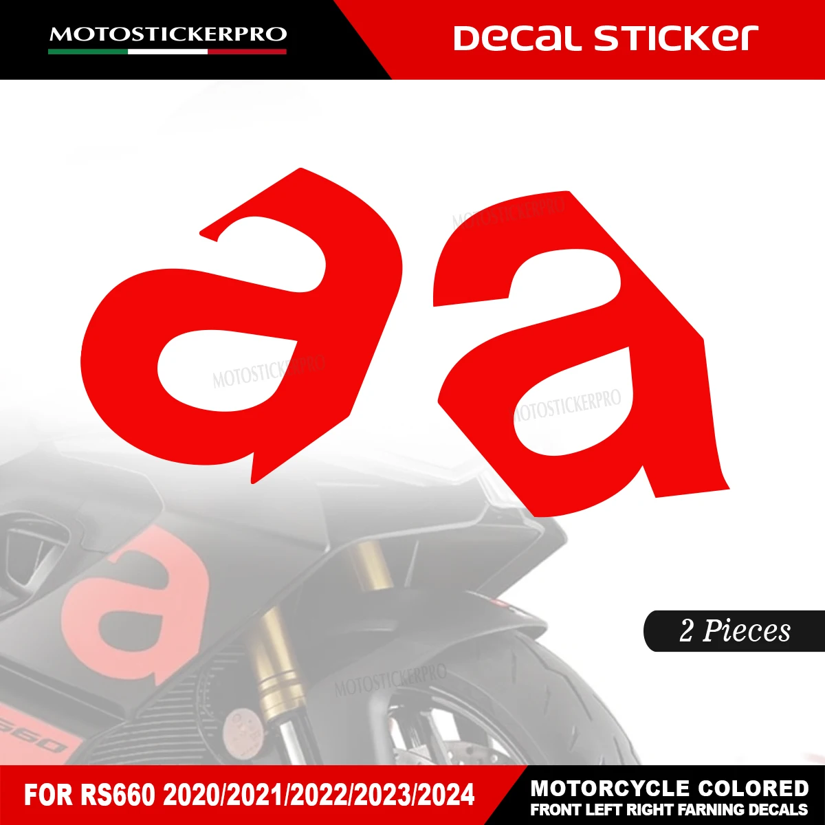 

Motorcycle Body Side Panel A Letter Logo Stickers Waterproof Fairing Decals For Aprilia RS660 2020 2021 2022 2023 2024 RS 660 Ac