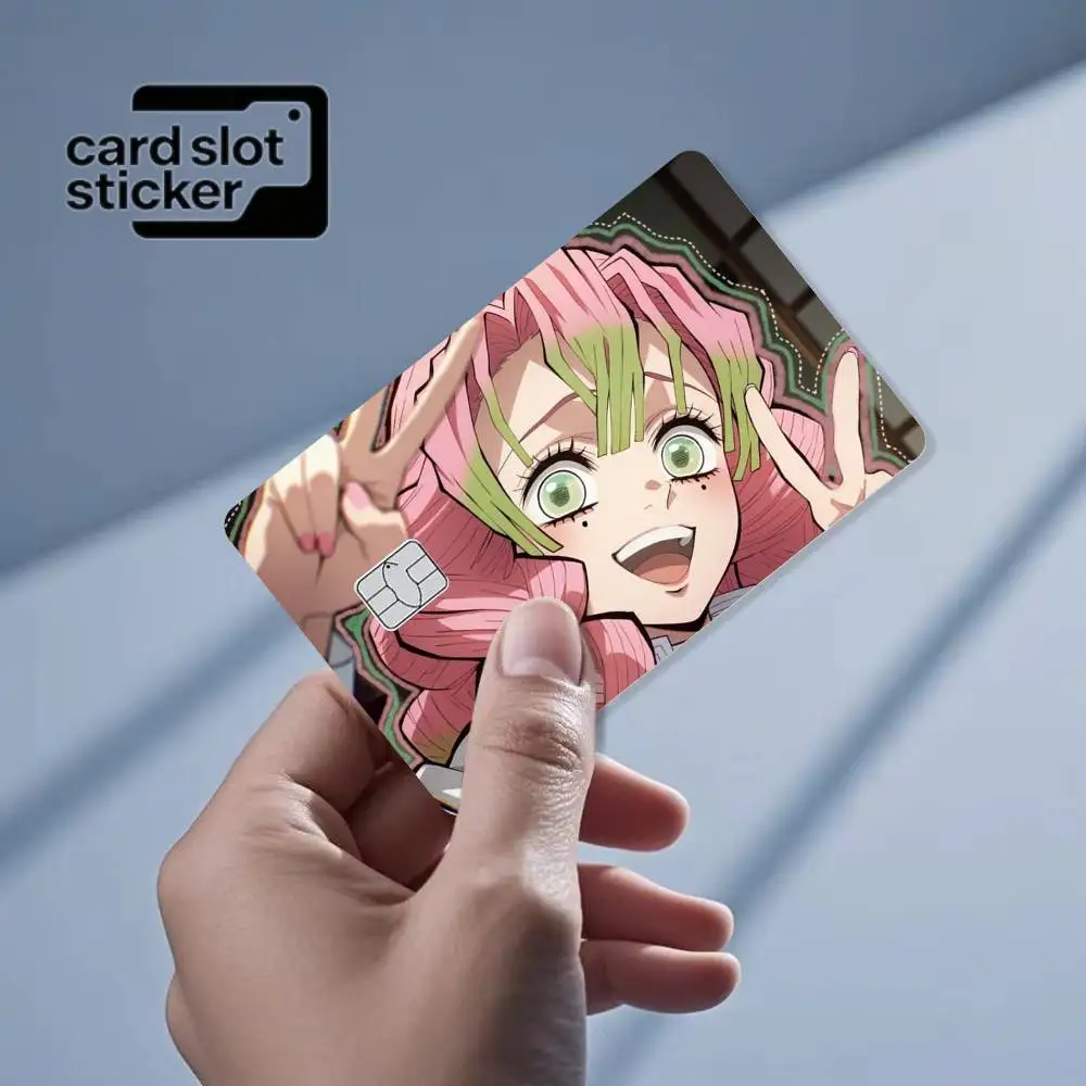 Anime Kanroji M-Cute M-Mitsuri  Credit Card HD Stickers Game Card Decal Small Chip Waterproof Sticker Gift