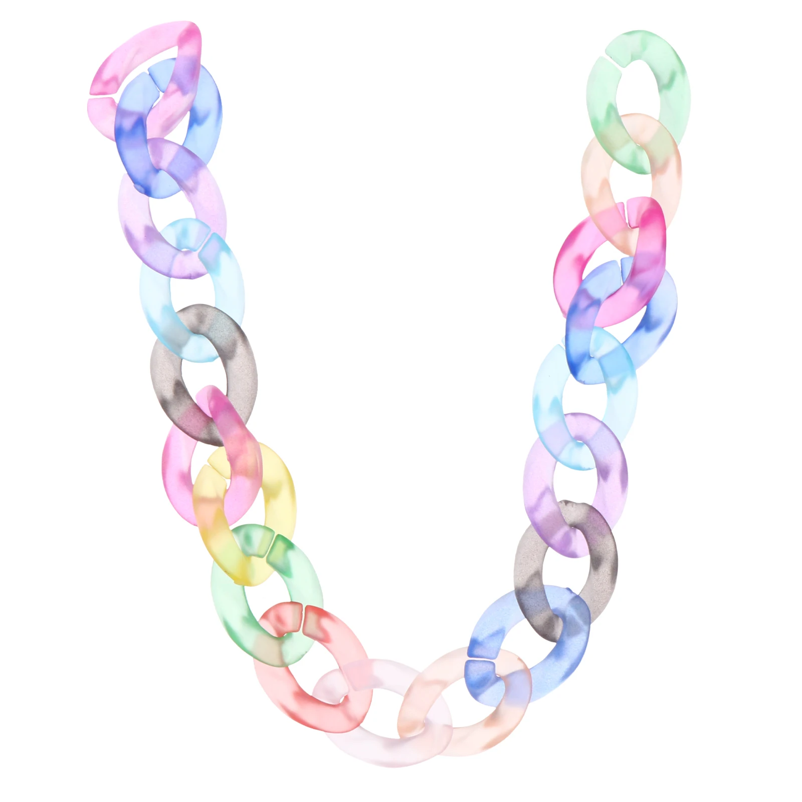 

100 Pcs Acrylic Chain Buckle 23x17mm Matte Colored Rings for Jewelry Bag Straps Keychains Phone Chains Durable Non