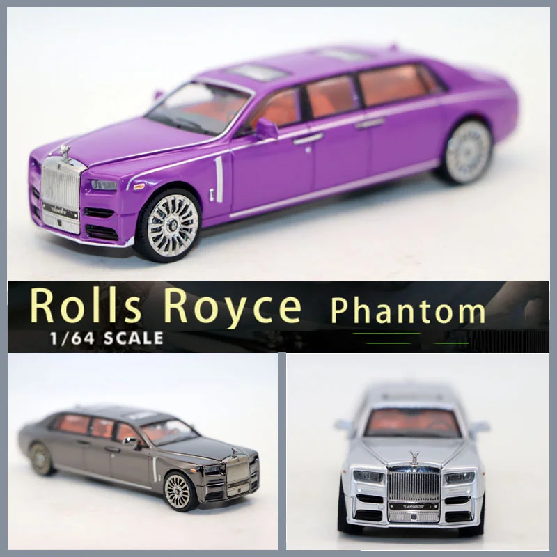 

Литой под давлением масштаб 1/64 Rolls Phantom VIII расширенная модель автомобиля из сплава, Коллекционная игрушка, подарок, сувенир, демонстрационный орнамент