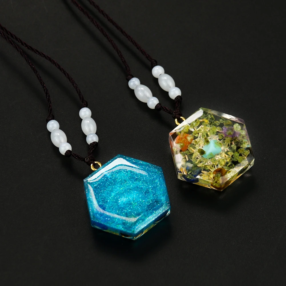 Orgone Chakela Energy Stone Pendant Necklace Metatron Cube Pendant Meditation Yoga Men and Women Fashion Jewelry Accessories