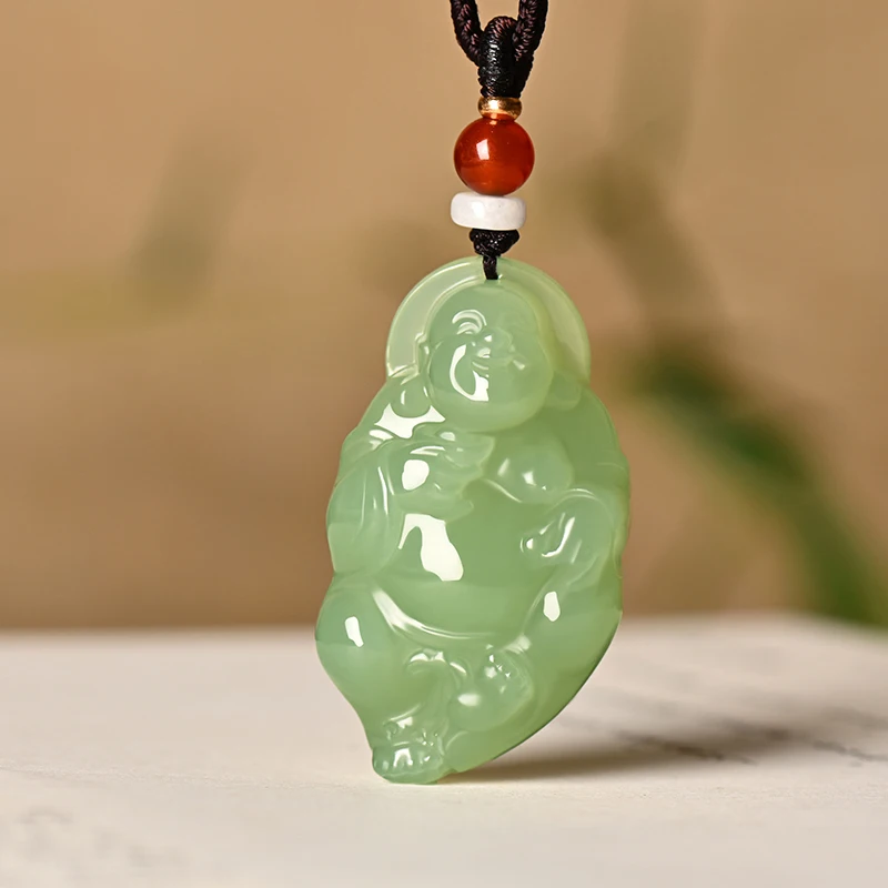 

Genuine Hetian Maitreya Buddha Jade Pendant Ladies Jade Buddha J Big Belly Laughing Buddha