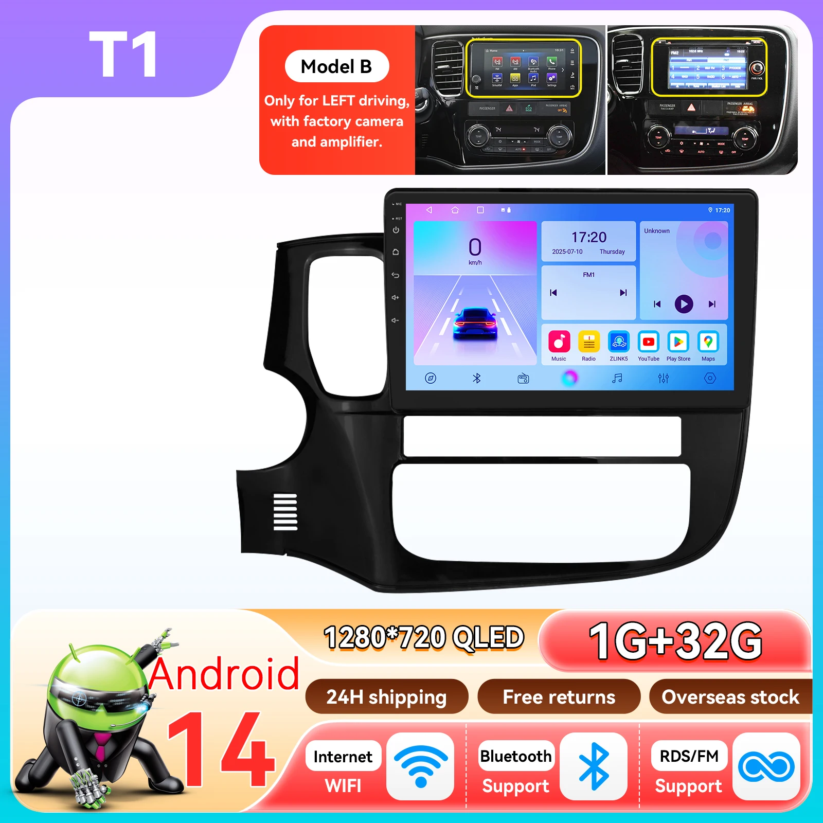 Android autoradio voor Mitsubishi Outlander 3 2012 - 2018 Carplay Android Auto multimediaspeler 360 camera intelligente systemen