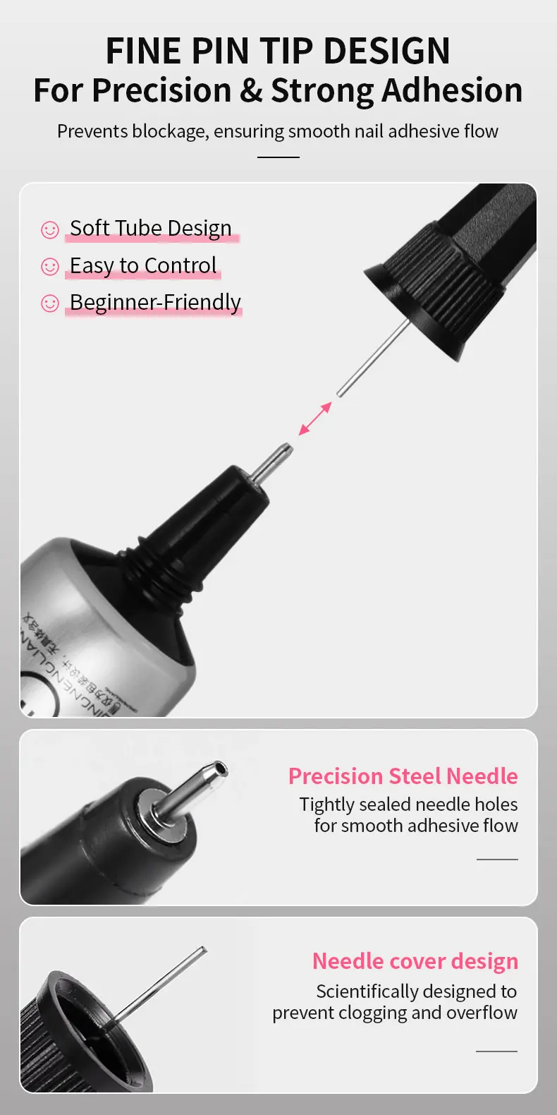 RSNAIL No Wipe Strass-Gel für Nägel, 15 g, 3D-Chrom-Nagelkunst-Designs, Strass-Kleber, DIY-Sculpting-Gel, Soak Off Nail Gem Glue – Detail 2