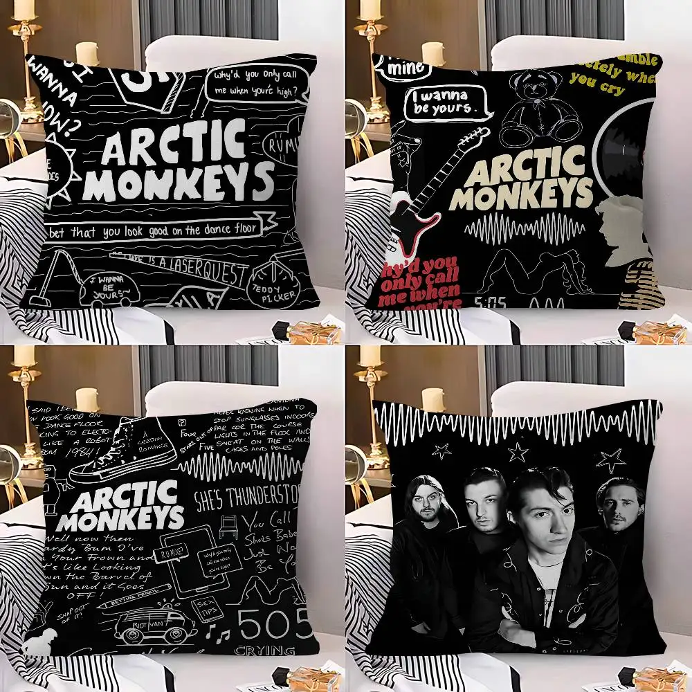 

Vintage A-Arctic Monkeys Rock Band Office Cushion Pillowcase Car Cushion Cover45X45CM Lumbar Pillowcase Sofa Pillowcover
