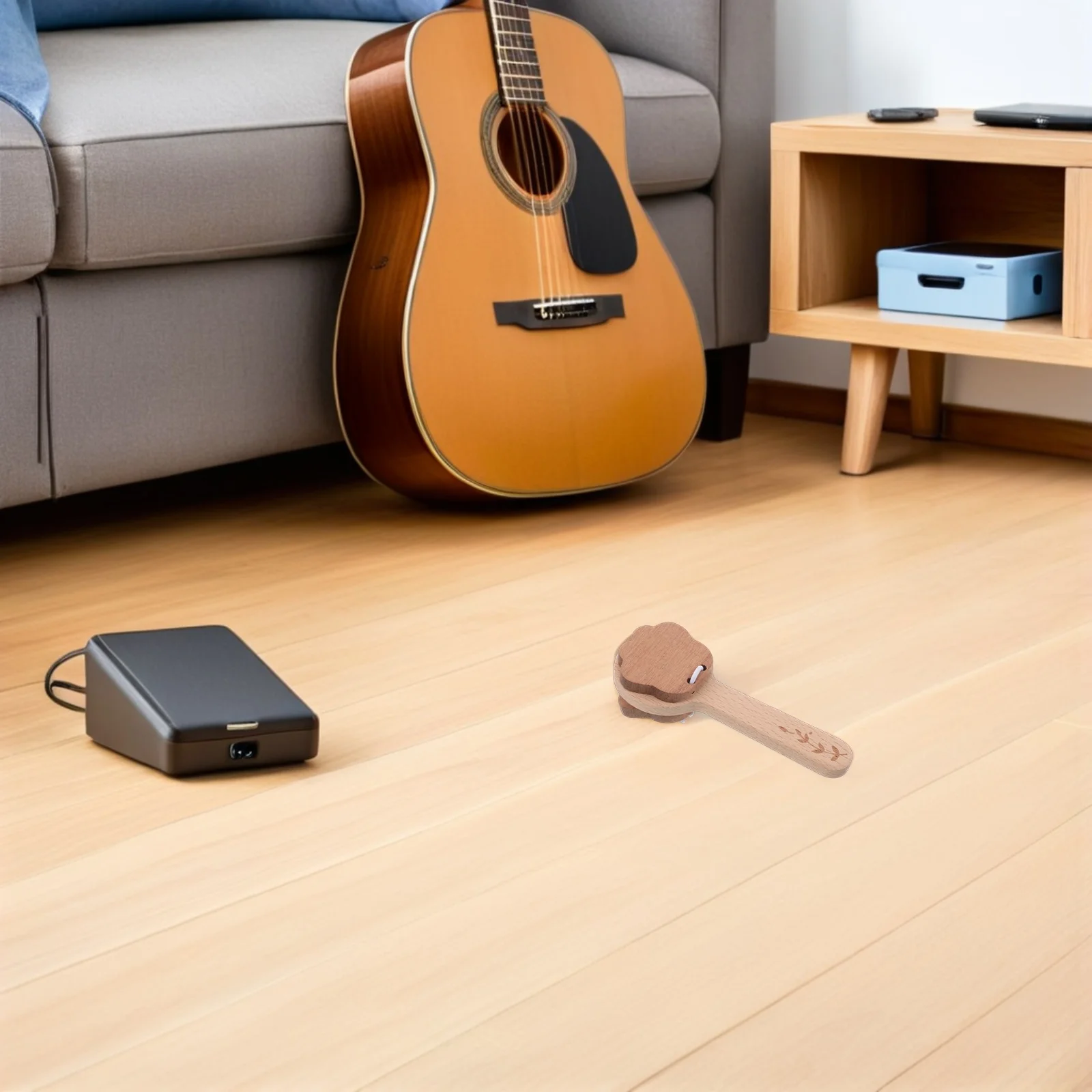 2 قطعة صنجات خشبية على شكل مخلب مقبض طويل مصفق يدوي آلات موسيقية أداة إيقاع تعليمية