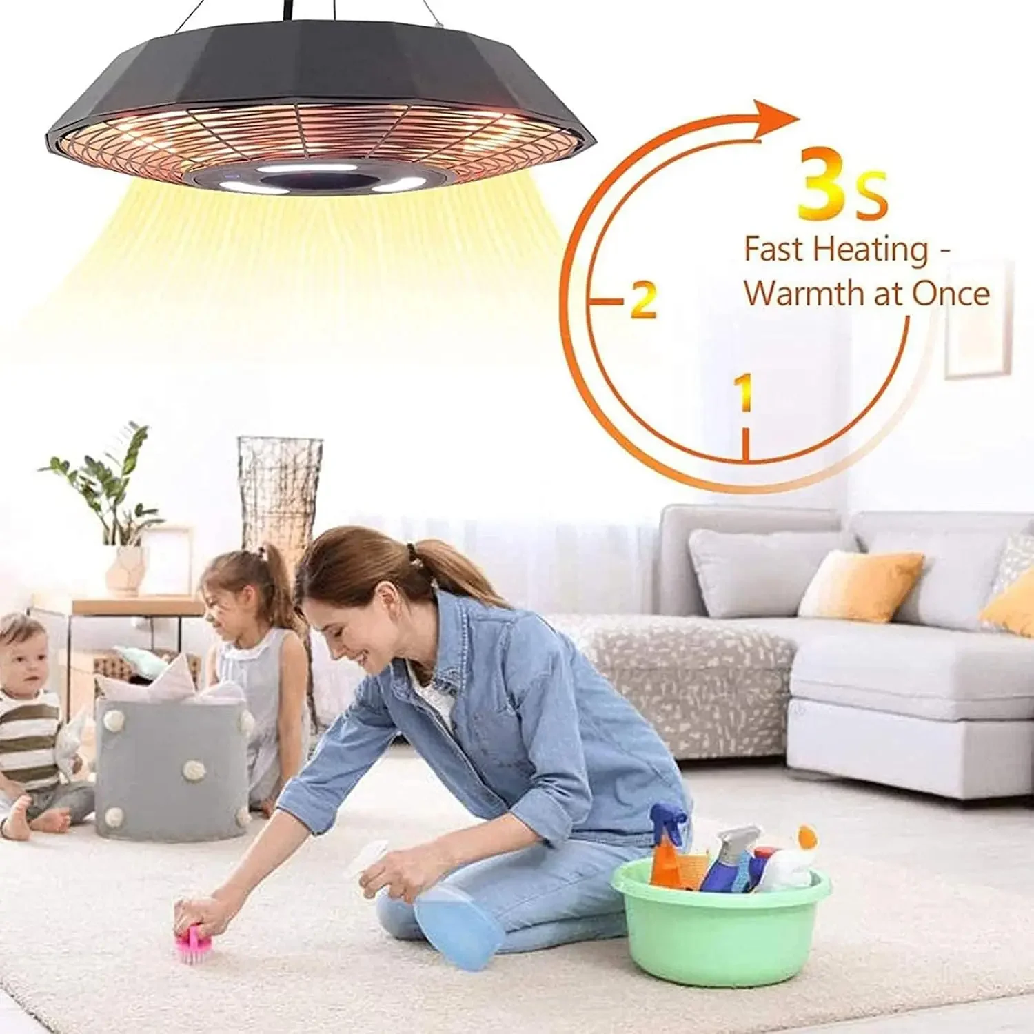 1500w Outdoor Patio Heater,Electric Garden Hanging Ceiling Mounted Infrared Heaters Ip45 Protection,Courtyard Balcony Space Heat