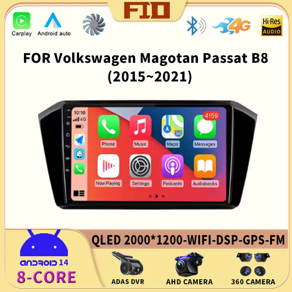 

Android 14 DSP For Volkswagen VW Magotan Passat B8 2015-2021 Car Navigation GPS Video Player QLED Screen Multimedia Radio Stereo