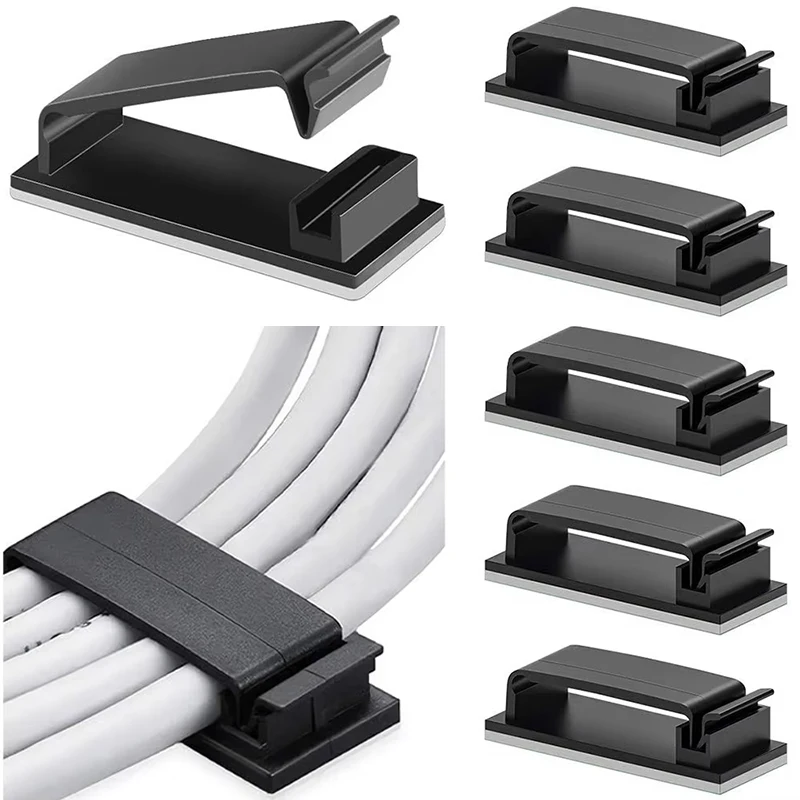 مقاطع الكابلات المنظم قطرة حامل السلك إدارة الحبل ذاتية اللصق مدير الكابلات الثابتة المشبك سلك اللفاف للمنزل مكتب سيارة