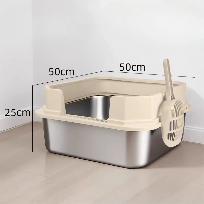 

Stainless cat Litter Box Self-Cleaning Training Sandbox Toilet Litter Box Defecation Hiding Katzenklo Edelstahl Cat Supplies