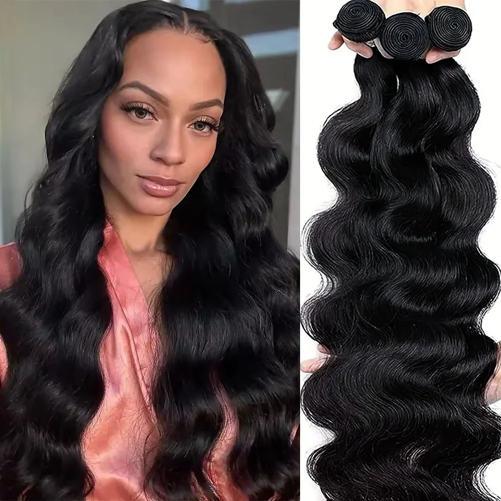 

1/3/4 шт., пучки объемных волн, человеческие волосы, 12 А, бразильские необработанные пучки волос, 100% пучки человеческих волос, наращивание 10, 20, 30, 40 дюймов