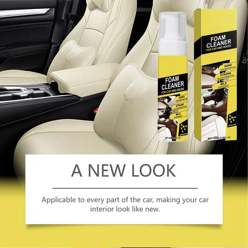 Interior Car Cleaner Spray Multifunctional Car Cleaning Spray 100ml Interior Car Cleaner Foam Cleaner For Auto