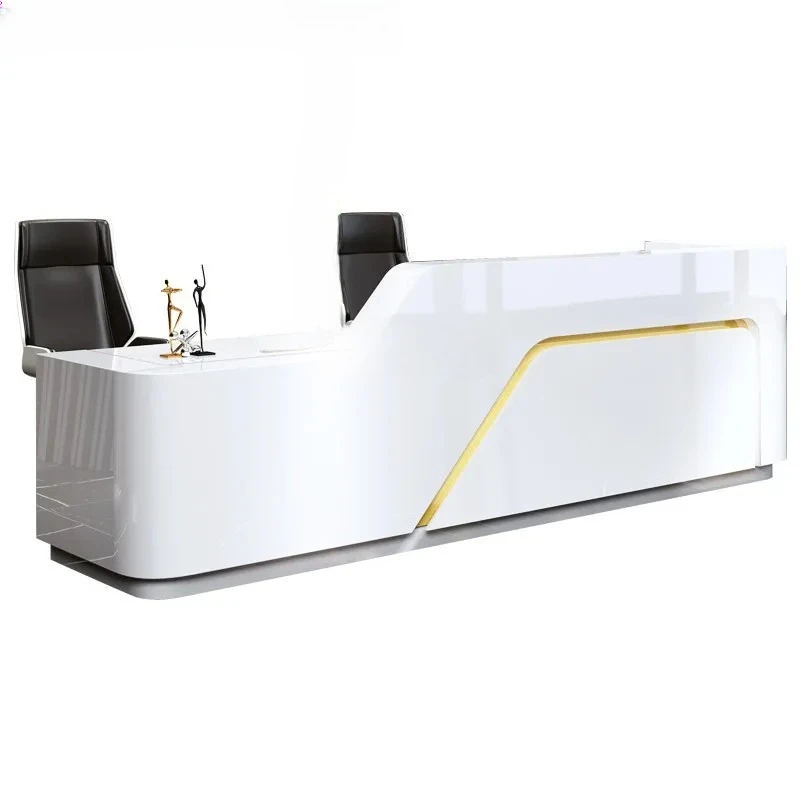 Reception Desk Company Paint Office Reception Table Reception Simple Milk Tea Shop Bar Counter Cashier Counter Customization