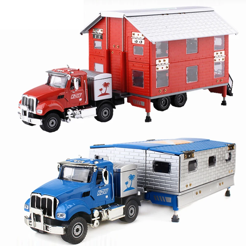 1:50 Speelgoed Thuis Vrachtwagen Legering Model Auto Diecast Schaal Voertuigen Kinderen Kinderen Gift Collectie Motor Trailer Simulatie Speelgoed Voor Jongens