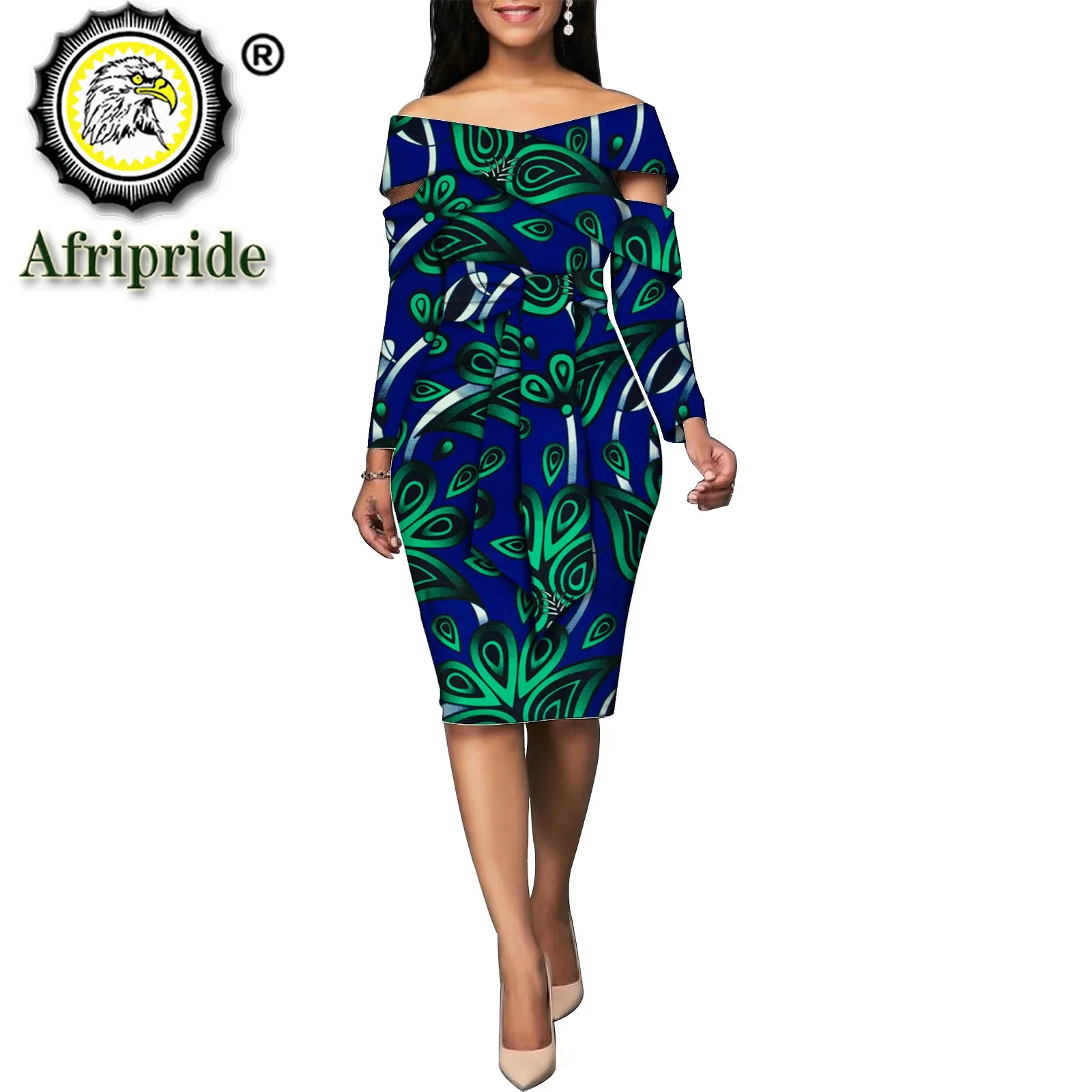 2026 African Print Dresses for Women Summer Dashiki Dress with Sashes Ankara Omighty Fabric Party Dress S1925061