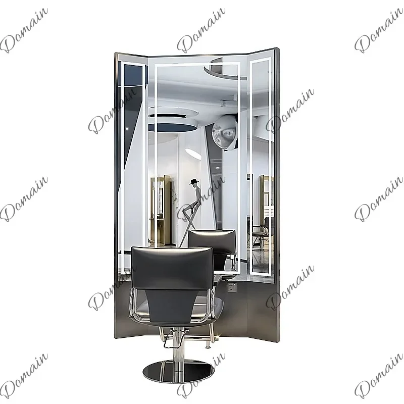 Nn Fashion Hair Salon Floor Mirror with LED Light for Dyeing Styling Barbershop Standing Mirror
