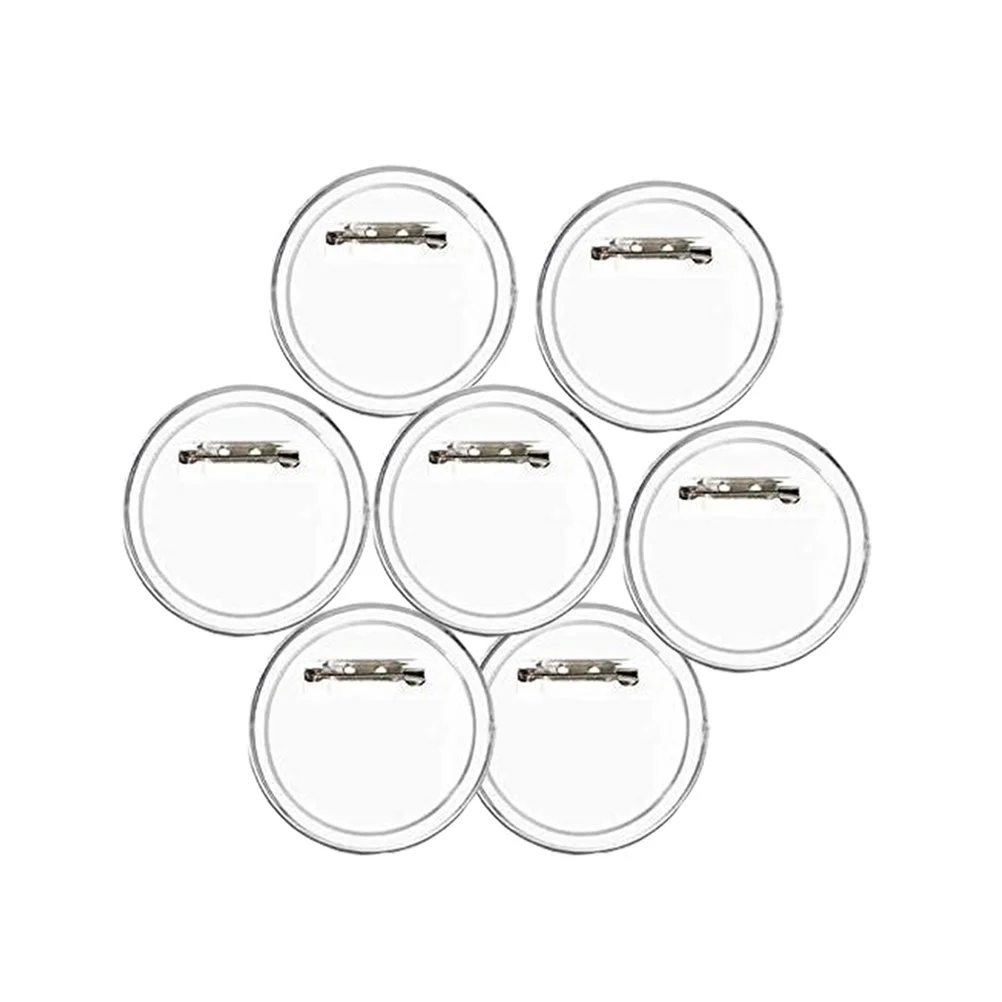 36pcs Badge 60Mm Craft Supplies Badges Acrylic Design Button Clear Round Badges Kit For Craft Supplies Rustproof Steel Pin