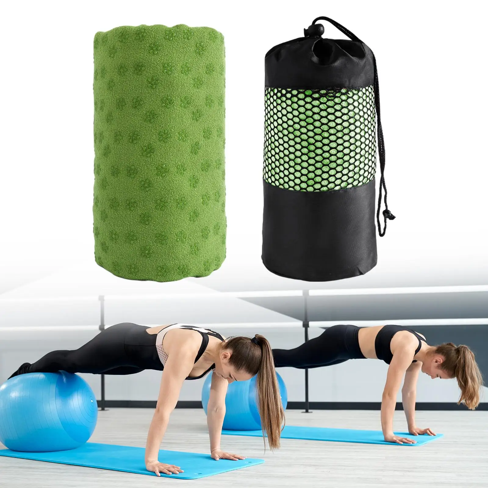 

Hot Yoga Mat Towel Durable Practice Non Slip Accessory Yoga Towel Sweat Absorbing for Training Men Women Travel Fitness Workout