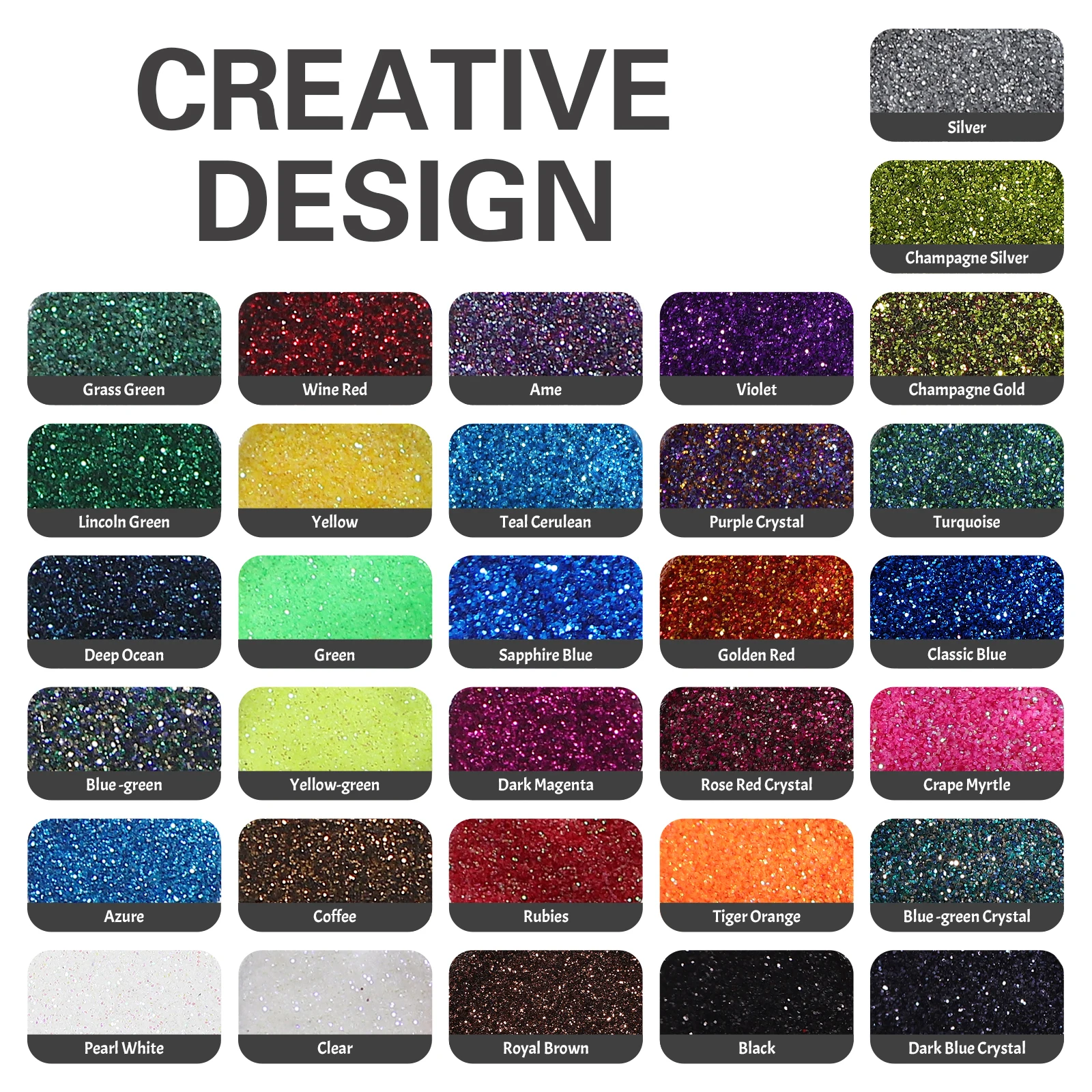 32個のグリッターパウダーボトル ファイングリッターセット 工芸用 複数の色 DIYプロジェクトに使いやすい クラフトデコレーション