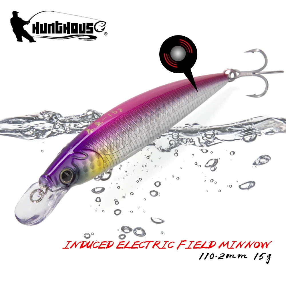 

Hunthouse Magnet Rattle Ball Floating Minnow Fishing Lure Topwater Hard Bait 110.2mm 15g Saltwater For Pike Bass Fish Tackle