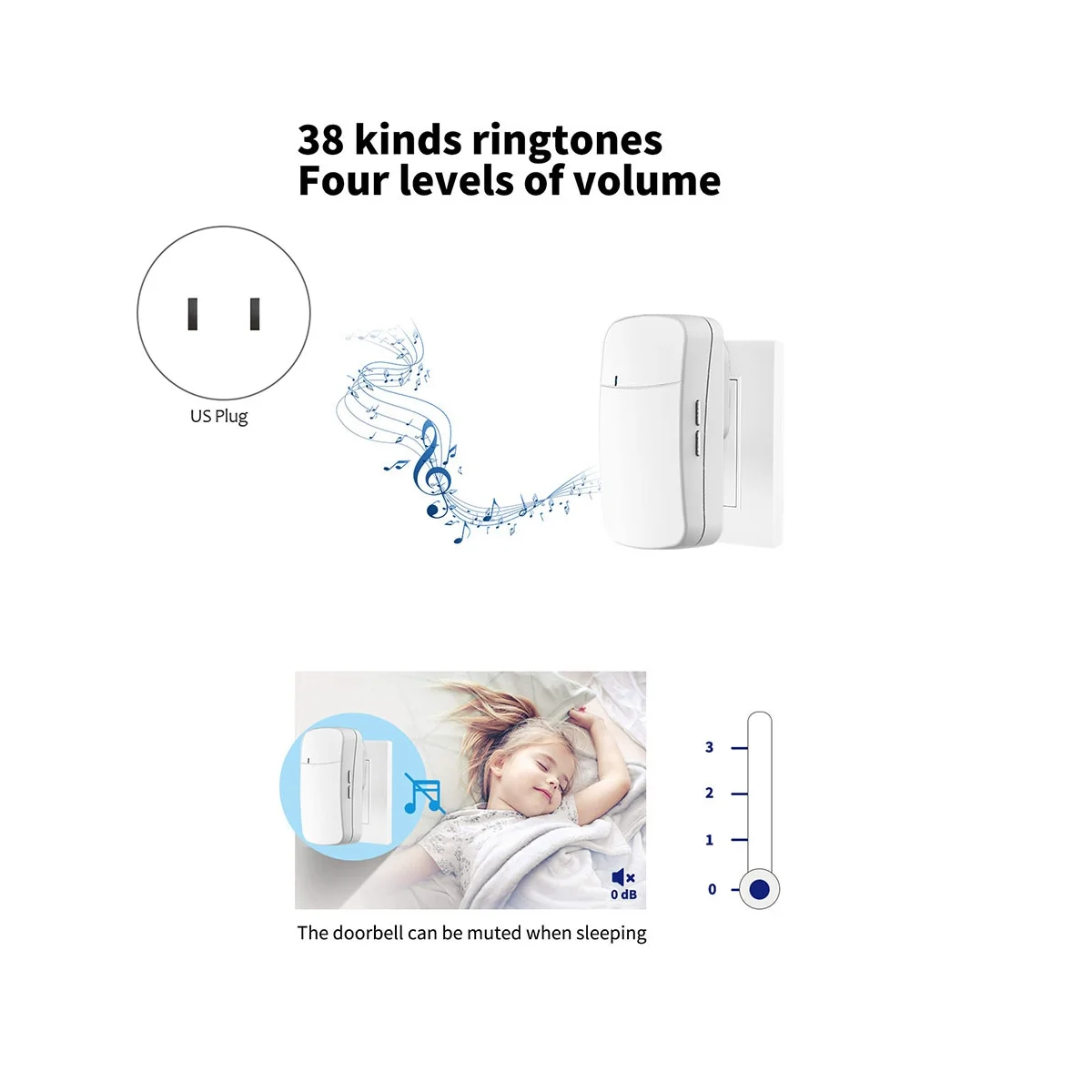 لا بطارية المطلوبة مقاوم للماء الذاتي بالطاقة جرس الباب مجموعات المنزل في الهواء الطلق الحركية الدائري الولايات المتحدة التوصيل B