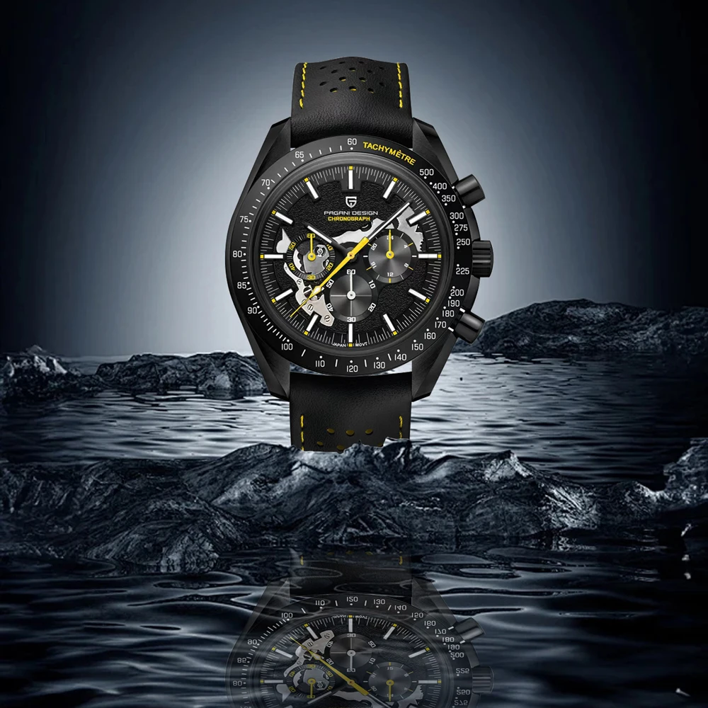 PAGANI DESIGN новые мужские часы мужские кварцевые часы с сапфировым стеклом 100 м водостойкий спортивный хронограф мужские часы из нержавеющей стали