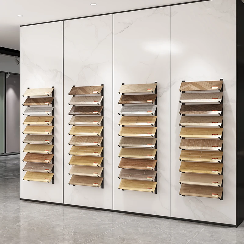 

Wooden floor display stand Multifunctional wall covering Wall-mounted tile display stand Wardrobe color sample skirting board