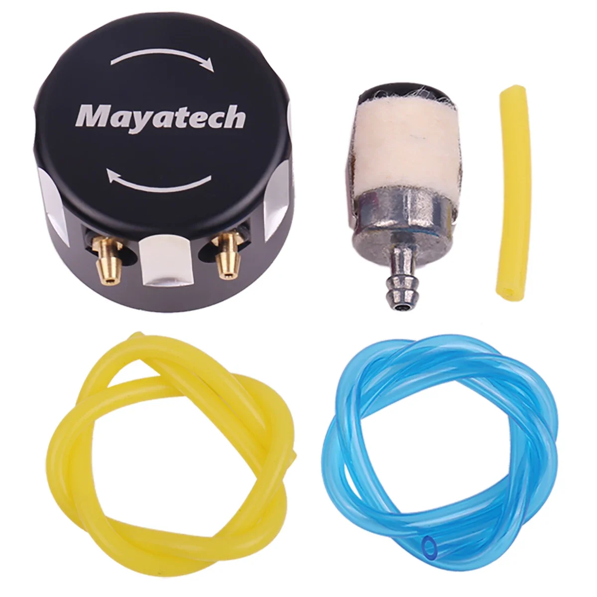 Mayatech CNC in lega di alluminio Oilcan Cover coperchio della scatola del serbatoio della benzina tappo del tamburo dell'olio Shell Top Adapter Filter per RC Aircraft Fixed Wing