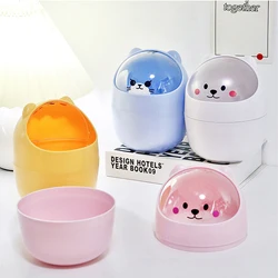 Trash Can Desk Bin  Rubbish Storage Bin  Cute Wastebasket with Mini Garbage Organizer  for Kitchen Car Dust Bin