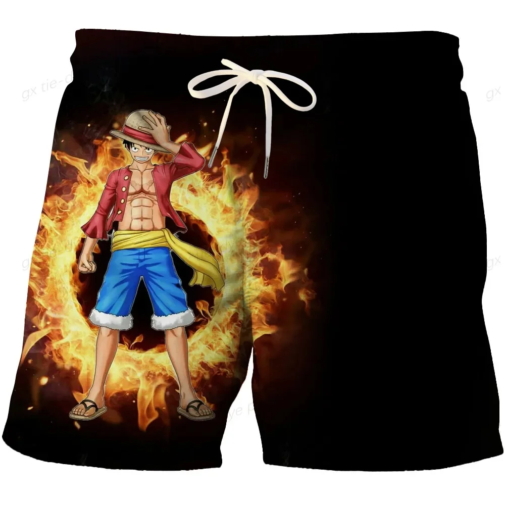 2026 Japanische Cartoon One Piece Erwachsene Kinder Jungen Shorts Strandhosen Sommer Cartoon Niedliche Jungen Atmungsaktive Strandhosen Shorts