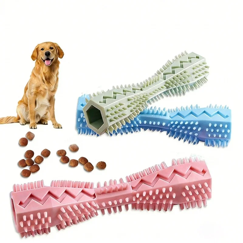 Dog Toothbrush Durable Dog Chew Toy Stick Soft Rubber Tooth Cleaning Point Massage Toothpaste Pet Toothbrush Pet Supplies